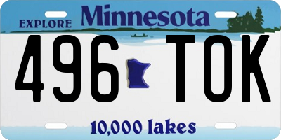 MN license plate 496TOK