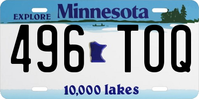 MN license plate 496TOQ