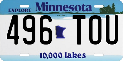 MN license plate 496TOU