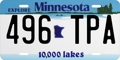 MN license plate 496TPA