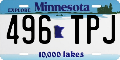MN license plate 496TPJ