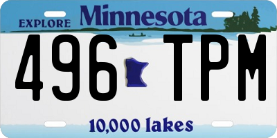 MN license plate 496TPM