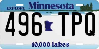 MN license plate 496TPQ