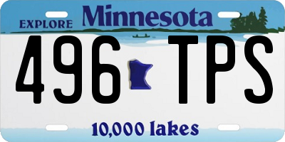 MN license plate 496TPS