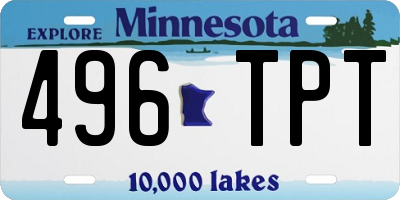 MN license plate 496TPT