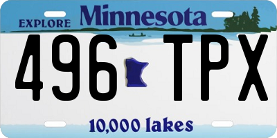 MN license plate 496TPX