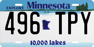 MN license plate 496TPY