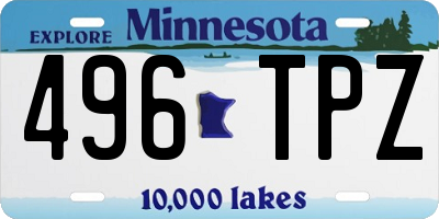 MN license plate 496TPZ