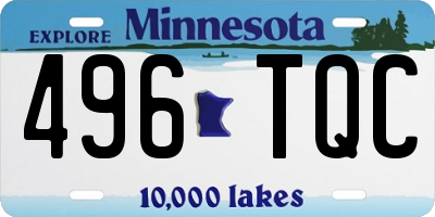 MN license plate 496TQC