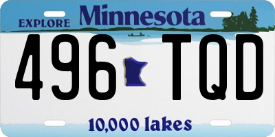 MN license plate 496TQD