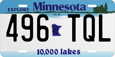 MN license plate 496TQL