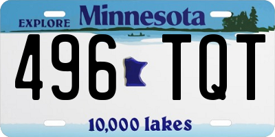 MN license plate 496TQT