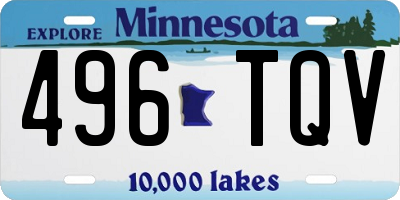 MN license plate 496TQV