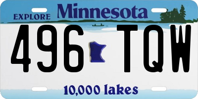 MN license plate 496TQW
