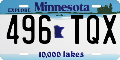 MN license plate 496TQX