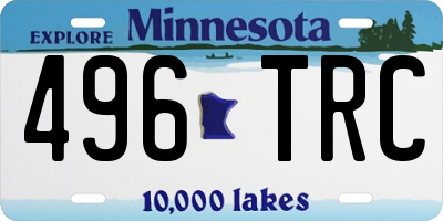 MN license plate 496TRC