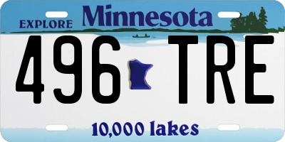 MN license plate 496TRE