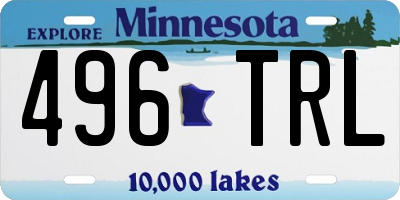 MN license plate 496TRL