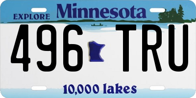 MN license plate 496TRU