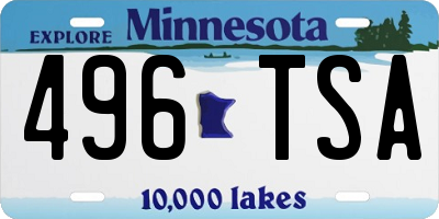 MN license plate 496TSA