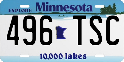 MN license plate 496TSC