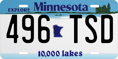 MN license plate 496TSD