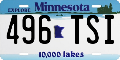 MN license plate 496TSI