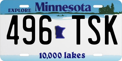 MN license plate 496TSK