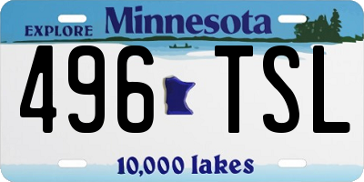 MN license plate 496TSL