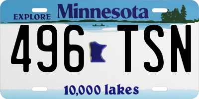 MN license plate 496TSN