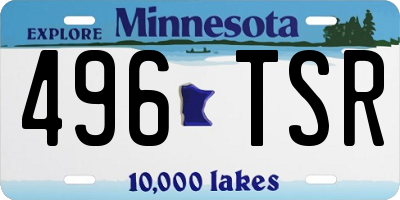 MN license plate 496TSR
