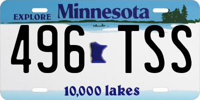 MN license plate 496TSS