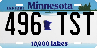 MN license plate 496TST