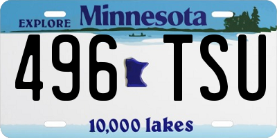 MN license plate 496TSU