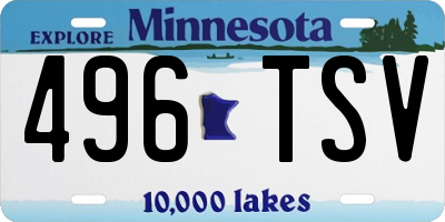 MN license plate 496TSV