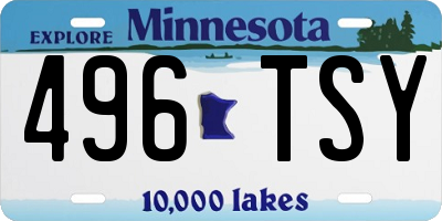 MN license plate 496TSY
