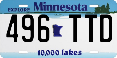 MN license plate 496TTD