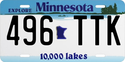 MN license plate 496TTK