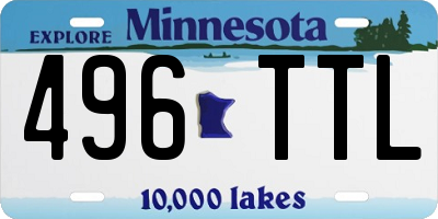MN license plate 496TTL