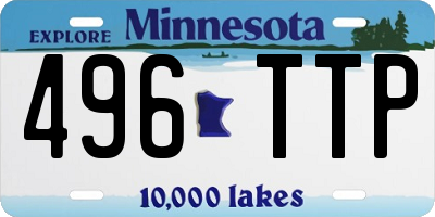 MN license plate 496TTP