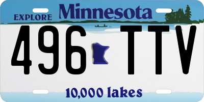 MN license plate 496TTV