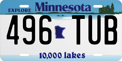 MN license plate 496TUB