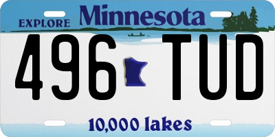 MN license plate 496TUD