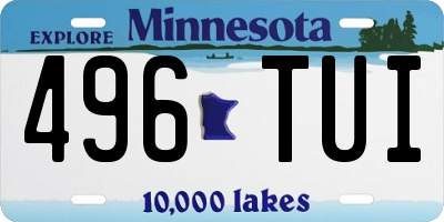 MN license plate 496TUI