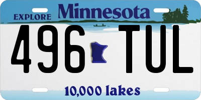 MN license plate 496TUL