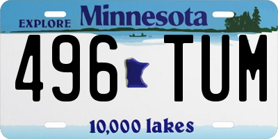 MN license plate 496TUM