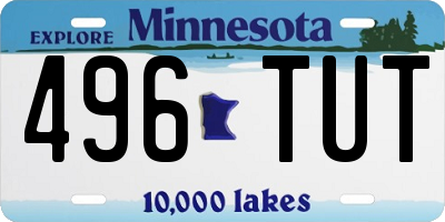 MN license plate 496TUT