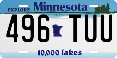 MN license plate 496TUU