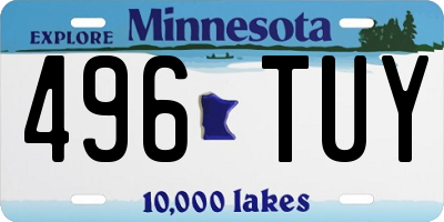 MN license plate 496TUY