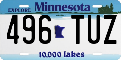 MN license plate 496TUZ
